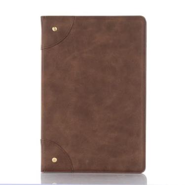 Imagem de ZiEuooo Capa protetora de couro retrô requintada para tablet Samsung Galaxy Tab S3 S4 S5e S6 Lite S7 Plus FE A7 Lite A 8.0 A 10.5 A 10.1 polegadas (marrom, Tab S6 10.5 T860 T865)