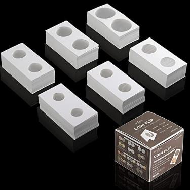 Imagem de 300 peças de moedas viradas em 6 tamanhos porta-moedas de papelão 5 x 5 cm bolsos coleção de moedas suprimentos álbum exibição de moedas para dólares, centavo, quarto, níquel FC01MX1