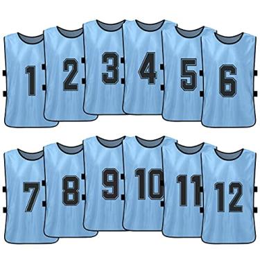 Imagem de Tingpai 12 PCS Adultos Futebol Pinnies Secagem Rápida Football Team Jerseys Esportes Juvenis Scrimmage Time de Futebol Treino Babadores nume dos Prática Colete espo vo