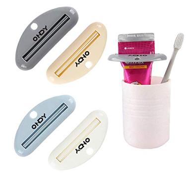 Imagem de Pacote com 4 espremedores de pasta de dente, espremedores de tubo para pasta de dente, creme para as mãos, tubos de poligel, tubos de tinta, cosméticos