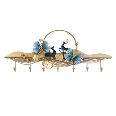 Imagem de KIZQYN Ganchos de casaco Light Luxury Cabide montado na parede, ganchos criativos para cabideiros de parede, ganchos de parede de entrada de metal para sala de estar e quarto rack de casaco montado na parede (tamanho: G)