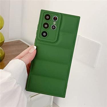 Imagem de Capa de silicone macia para celular para Samsung S22 Ultra S9 Plus Note 9 A73 A53 A33 A52 A72 A32 A12 Capa de airbag de cor sólida, verde, para A52, A52S