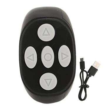 Imagem de Controle Remoto Bluetooth, Design de Anel Controle Remoto para Celular Conexão Bluetooth Telefone Sem Fio Selfie Obturador para Casa (Preto)