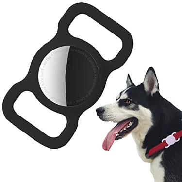 Imagem de Capa protetora compatível com Apple AirTag, GPS rastreando coleira para cães e gatos acessórios suporte para alça para animais de estimação, capa protetora de silicone leve, macia,