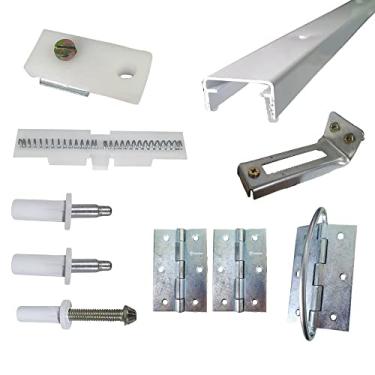 Imagem de Kit Ferragens p/Porta Camarão Com Dobradiça - 70 cm Branco - Alfer