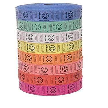 Imagem de Ingressos Raffle – 4 rolos de 2000 ingressos) 8000 bilhetes de rifle sorrisos totais., Assorted, 8.5" x 11"