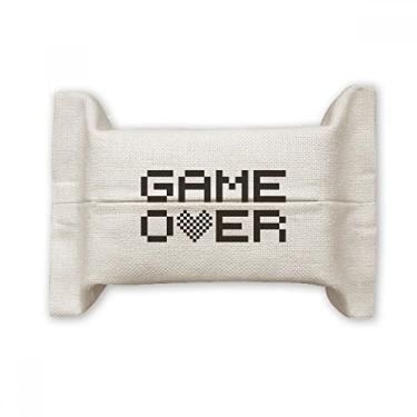 Imagem de Bolsa de linho de algodão com suporte para cobertura de papel facial Game Over Pixel