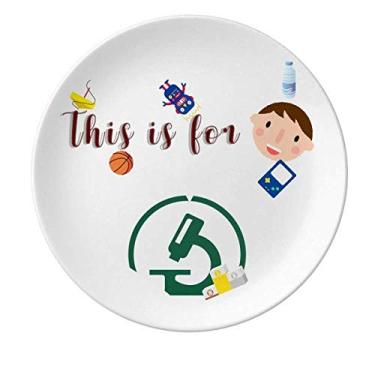 Imagem de Microscope Experiment Science Judgment Prato de Porcelana Jantar Redondo Prato Masculino