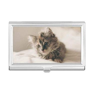 Imagem de Carteira de bolso com foto de gato cinza Animal Kitty