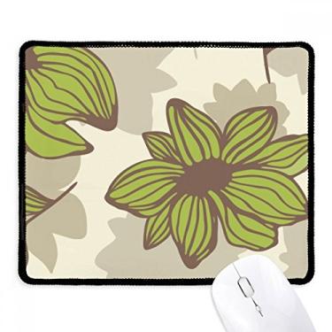 Imagem de Mousepad de pintura de planta verde marrom com borda costurada, tapete de borracha para jogos