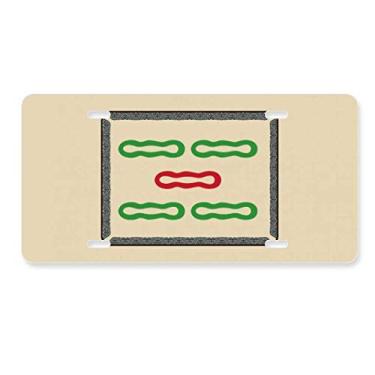 Imagem de DIYthinker Barra de bambu Mahjong 5 azulejos padrão placa de licença decoração aço inoxidável automóvel etiqueta
