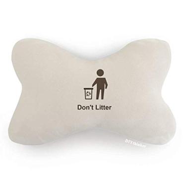 Imagem de Almofada para decoração de pescoço Don't Litter com estampa de símbolo preto