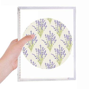 Imagem de Caderno de folhas soltas com pintura de plantas de flores, lavanda, diário recarregável