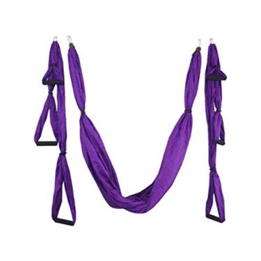Imagem de Bestgift – Ferramenta de inversão de rede aérea para ioga, balanço voador para academia, casa, fitness, violeta 249 x 150 cm