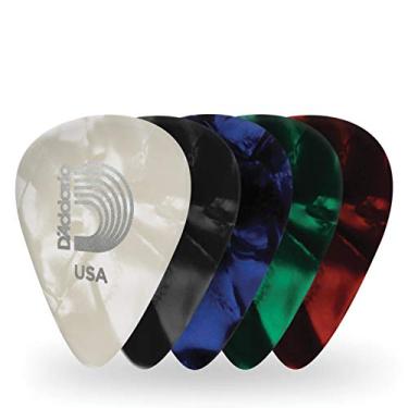 Imagem de Palheta de guitarra de celuloide peroladas sortidas D'Addario, pacote com 25, extrapesada