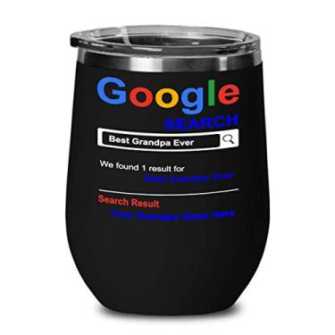 Imagem de Copo de vinho personalizado Grandpa – Copo de vinho divertido 355 ml – Presente para o vovô – Ideia de presente para o vovô, aniversário de aniversário – Presentes personalizados para o vovô
