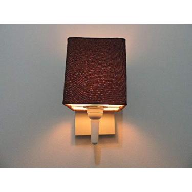 Imagem de Arandela Quadrada Retro Parede Cúpula Tecido, Vivare Iluminação, Arandela Parede2006 BRLC, Branco, Pequeno