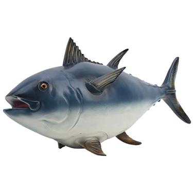 Imagem de BHDD Peixe falso, modelo compacto de peixe cognitivo, animal de vida marinha para crianças em idade pré-escolar (atum grande)