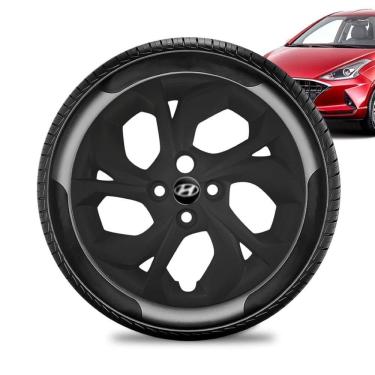 Imagem de Calota Hyundai HB20 aro 15 2020 21 22 Preta Fosca Emb Preto