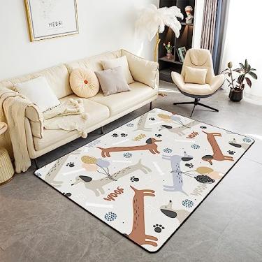 Imagem de Salsicha cão sala de estar tapetes de área 3x5 tapete decorativo colorido dachshund filhote cachorro tapete bonito impressão acento tapete para meninos meninas crianças adolescentes