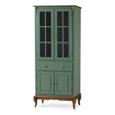 Imagem de Cristaleira Lateral Com 2 Portas, 2 Portas Vidro, 1 Gaveta E 2 Prateleiras - M560809 - Verniz