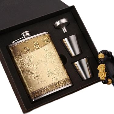 Imagem de 8OZ Hip Flask mini Garrafa de licor Caixa de presente de Natal
