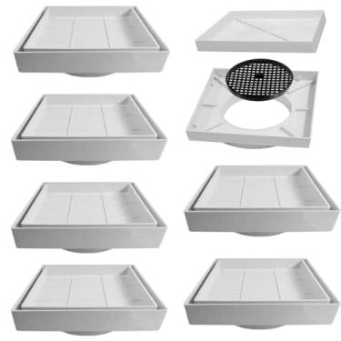 Imagem de Ralo Invisível Tampa Oculta Sifonado 10x10cm | Utilimix | Kit 06 Un