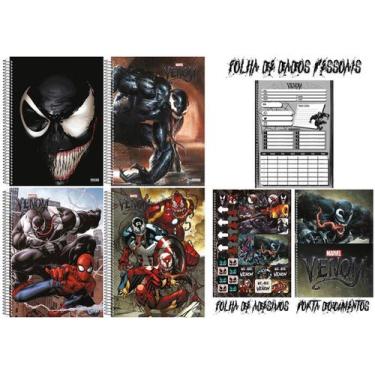 Imagem de Kit 2 Caderno Venom X Homem Aranha Espiral 160 Fls 10 Matérias