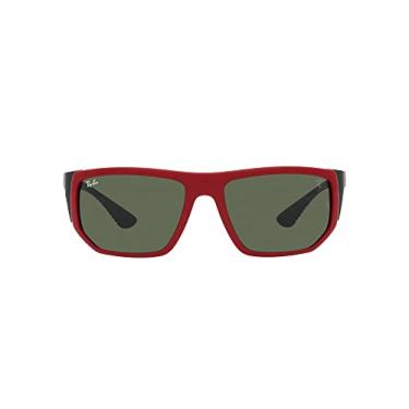 Imagem de Ray-Ban Óculos de sol retangulares femininos Rb8361m Scuderia Ferrari Collection, Vermelho/verde escuro, 60 mm
