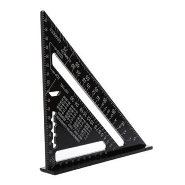 Imagem de Esquadro Transferidor Alumínio Triangular 7 Pol Marcenaria