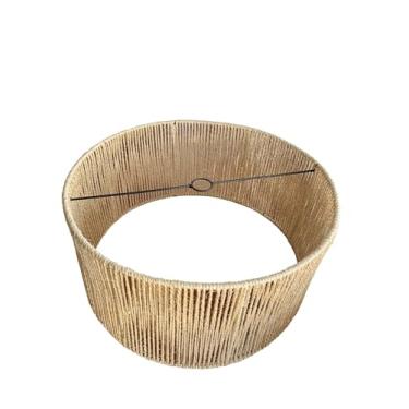 Imagem de Cúpula de Sisal para Luminária lustre de Teto ou para Abajur de Mesa ou Tripé - Cilindrica - Tam.: 50cm x 25cm (Branco)
