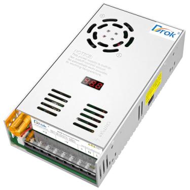 Imagem de Fonte de alimentação CA para DC, Conversor DROK AC 110V-220V para CC 0-48V Transformador de LED Ajustável AC-DC 48V 10A 480W Conversor Regulado de Tensão de Alimentação de Comutação Conversor Regulado de Resfriamento Embutido