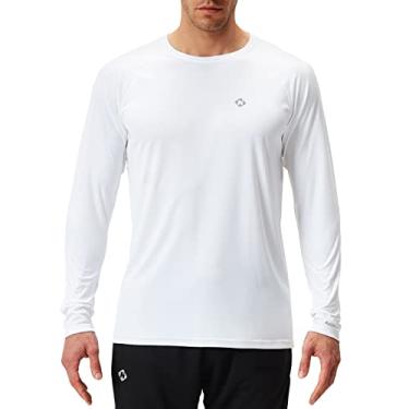Imagem de NAVISKIN Camisetas masculinas Rash Guard de natação FPS 50+ proteção solar UV camisas de manga longa leve secagem rápida