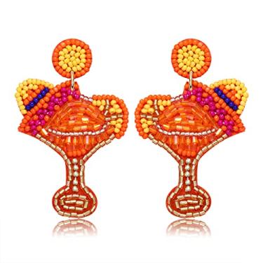 Imagem de BVGA Brincos de taça de vinho de coquetel bonitos da moda Cinco de Mayo Margarita Sombrero Brincos de contas para mulheres brincos de festa feitos à mão brincos leves de férias mexicanas, brincos de contas Sombrero brincos de bebida tequila decorações de festa presentes, contas, Zircônia cúbica