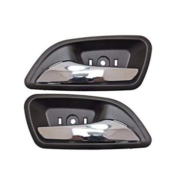 Imagem de PT Auto Warehouse GM-2006MB-DP - Maçaneta interna interna interna, maçaneta cromada com caixa marrom (cacau) - par esquerdo/direito