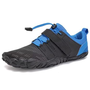 Imagem de WateLves Water Shoes – Meias aquáticas de secagem rápida, para surf, ioga, hidroginástica, Anfíbio preto azul, 8.5 Women/7 Men