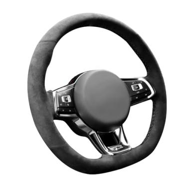 Imagem de Alfanxi Costura à mão Itália Alcantara capa de volante de carro para Volkswagen Golf GTI/Golf R/Jetta GLI com pás de câmbio (sem listras)