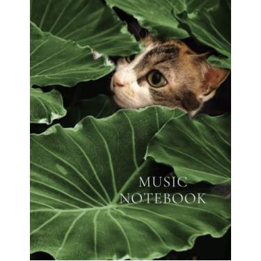 Imagem de Caderno de música: folha em branco / papel de manuscrito de música/12 pautas