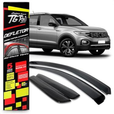 Imagem de Calha Chuva Defletor Inteiriça Slim Tcross 4 Portas 2019 2020 2021 2022 2023 Fumê 100% Acrílico