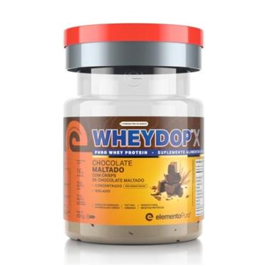 Imagem de WHEYDOP X Whey Protein Proteína Concentrada não desnaturada e Proteína Isolada, Chocolate Maltado - 450g, elementoPuro