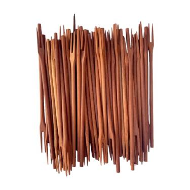 Imagem de Kit 20 garfos para petisco grande 22CM em madeira maciça