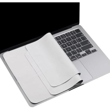 Imagem de Pacote com 2 panos de limpeza de microfibra de 33 cm com proteção de teclado de tela, protetor de teclado para laptop compatível com MacBook Pro/AIR de 13 polegadas e MacBook Pro de 14 polegadas