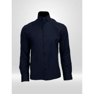 Imagem de CAMISA MASCULINA MANGA LONGA AZUL ESCURO VICTOR VARRENS-Masculino