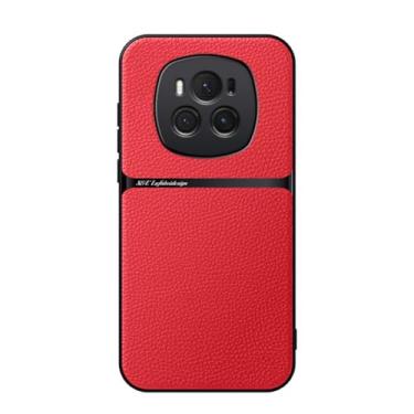 Imagem de Kepuch Capa para Honor Magic 6 - Litchi Grano Case Placa de Metal Embutida - Vermelho