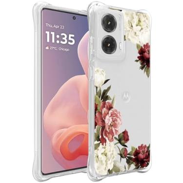 Imagem de Ueokeird Capa de celular para Moto G85 5G, Motorola G85 XT2427-3 para meninas e mulheres, capa protetora fina à prova de choque com estampa floral flexível de TPU para Motorola Moto G85 5G flor flor