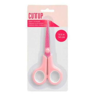 Imagem de Tesoura para Scrapbook Poá American Crafts 14 Cm Pink Dots 1 Unidade