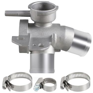 Imagem de KPALAG Pescoço superior de alumínio atualizado do enchimento do refrigerante do radiador com braçadeiras de mangueira Flange de saída do radiador do motor compatível com Nissan Altima Maxima 2007-2013