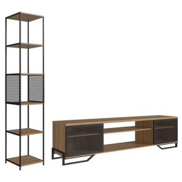 Imagem de Rack 180 Cm 2 PT Estante Prateleira Industrial 27X23 Mell Preto PP - P