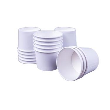 Imagem de Pote de papel branco liso 240 ml biodegradavel 100 unidades - Braspel