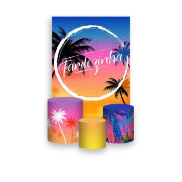 Imagem de Painel De Festa Vertical 1,50 x 2,20 + Trio De Capas Cilindro - Tardez
